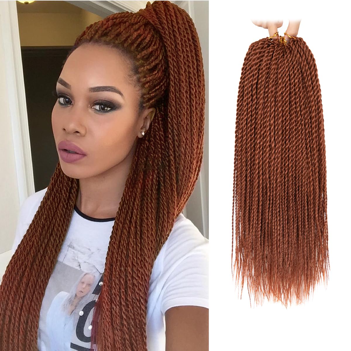 Amazon.com : NAYOO Senegalese Twist Crochet Hair Auburn - 8 Packs